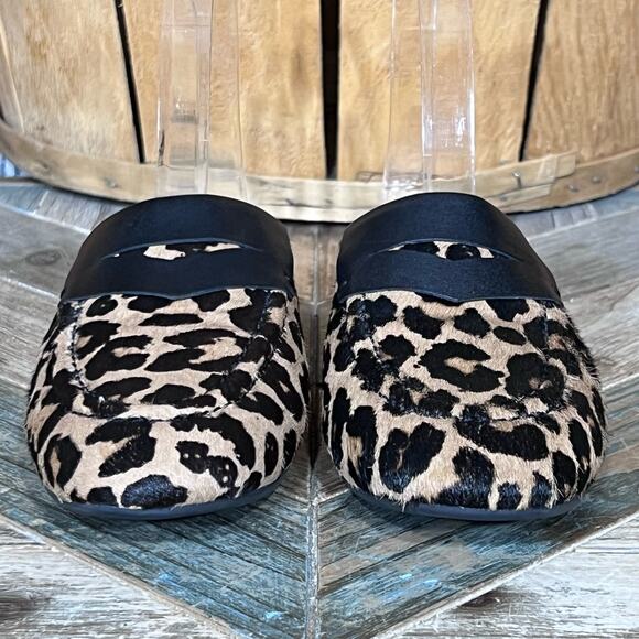 Cole Haan Evie Piper Leopard Print Calf Skin Leather Slides Mules Women Size 6.5 - Picture 4 of 11